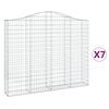 vidaXL Cestos gabi&atilde;o arqueados 7pcs 200x30x160/180cm ferro galvanizado