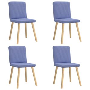 vidaXL Cadeiras de jantar 4 pcs Jeans Tecido Azul