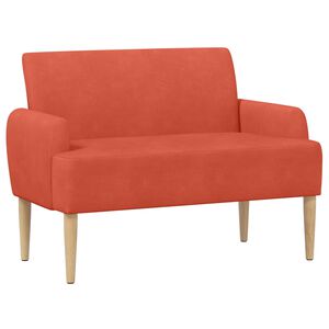 vidaXL Sof&aacute; de dois lugares com bot&atilde;o acolchoado Laranja Vermelho