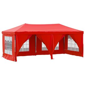 vidaXL Tenda para festas dobr&aacute;vel com paredes laterais 3x6 m vermelho