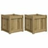 vidaXL Vasos/floreiras de jardim 2 pcs madeira de pinho impregnada