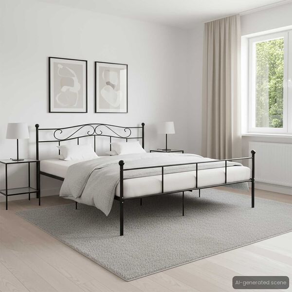 vidaXL Estrutura de cama em metal 180x200 cm preto