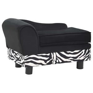 vidaXL Sof&aacute; para c&atilde;es 57x34x36 cm pel&uacute;cia preto