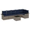 vidaXL Conjunto de Sof&aacute; de Jardim 7 unid. Cinzeto vime PE
