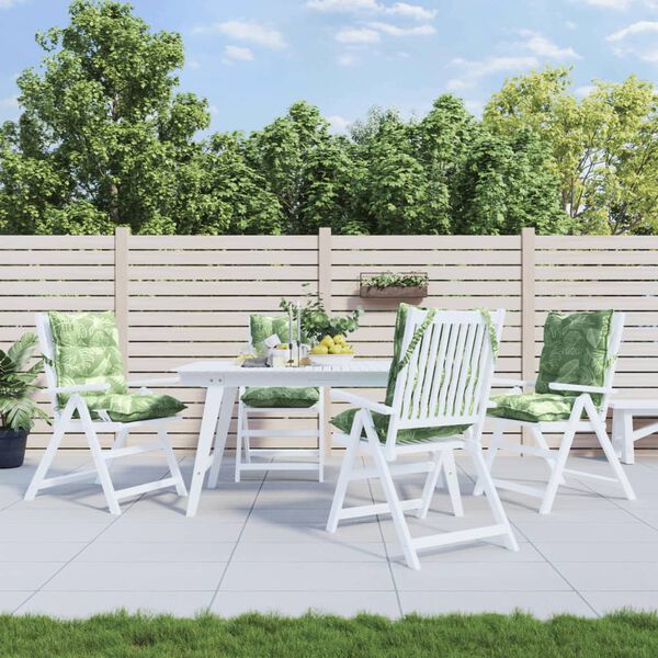 vidaXL Almofad&otilde;es cadeira de encosto baixo 4 pcs oxford padr&atilde;o folhas