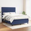 vidaXL Cama com molas/colch&atilde;o 140x190 cm tecido azul