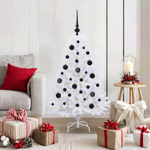 vidaXL &Aacute;rvore de Natal Articulada Artificial Branco 120 cm PVC e A&ccedil;o