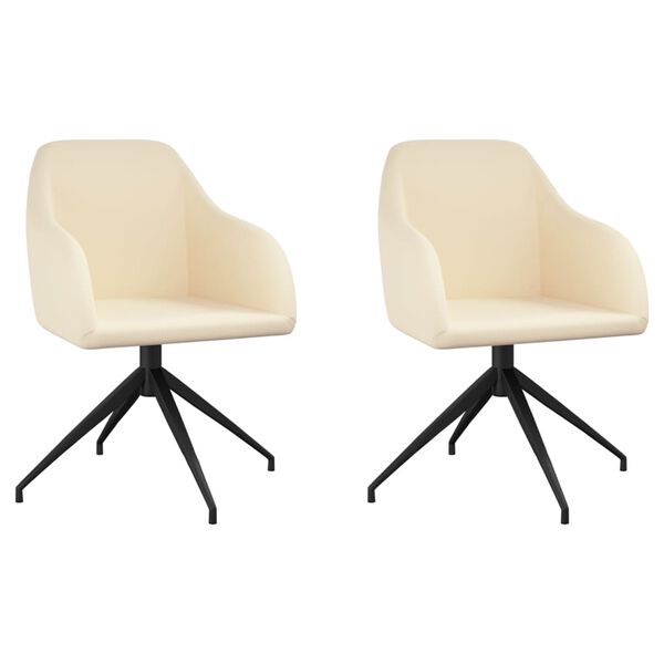 vidaXL Cadeiras de jantar 2 pcs veludo cor creme