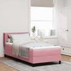 vidaXL Cama Box com colch&atilde;o com cabeceira Rosa 200 x 100 cm Poli&eacute;ster