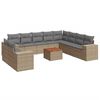 vidaXL 11 pcs conjunto sof&aacute;s de jardim c/ almofad&otilde;es vime PE bege
