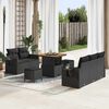 vidaXL Conjunto de Sof&aacute; de Jardim com almofada 8 pcs Preto vime PE