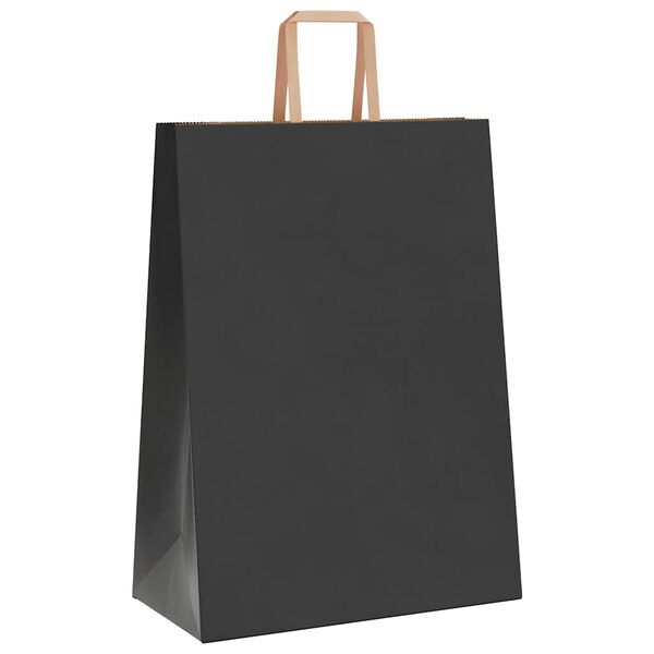 vidaXL Sacos de papel 250 unid com al&ccedil;as preto 32x17x44 cm