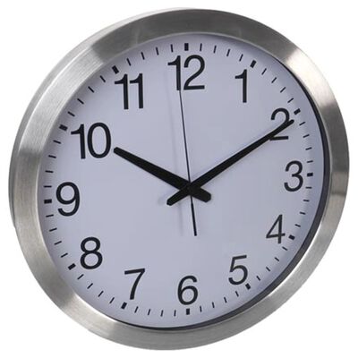 Perel Relógio de parede 40 cm branco e prateado