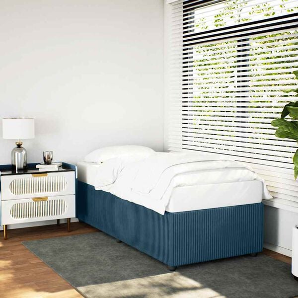 vidaXL Estrutura de cama 90x190 cm veludo azul