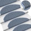 vidaXL Tapetes escada adesivos aspeto sisal 15 pcs 65x21x4 cm azul