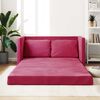 vidaXL Sof&aacute;-cama sem p&eacute;s 122x204x55 cm veludo vermelho tinto