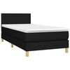 vidaXL Cama box spring c/ colch&atilde;o e LED 80x200 cm tecido preto