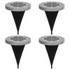 vidaXL Luzes solares para exterior com espig&otilde;es 4 pcs branco quente