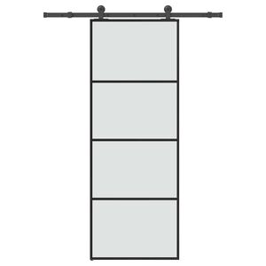 vidaXL Porta deslizante c/ conj. ferragens 76x205cm vidro ESG/alum&iacute;nio