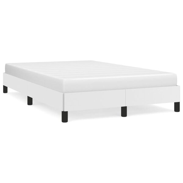 vidaXL Estrutura de cama sem colch&atilde;o 120x190cm couro do falso branco
