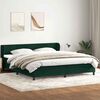 vidaXL Cama com molas colch&otilde;es 200x210 cm veludo verde-escuro