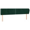 vidaXL Cabeceira de cama c/ abas veludo 163x23x78/88cm verde-escuro