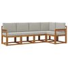 vidaXL Conjunto de Sof&aacute;s para Exterior 5 unid. Cinza Natural e Claro