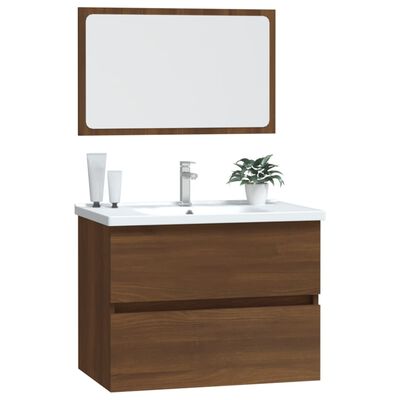 vidaXL 2 pcs conj. móveis WC derivados madeira cor carvalho castanho