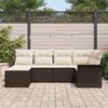 vidaXL Conjunto de Sof&aacute; de Jardim 6 pcs Castanho Rattan Sint&eacute;tico
