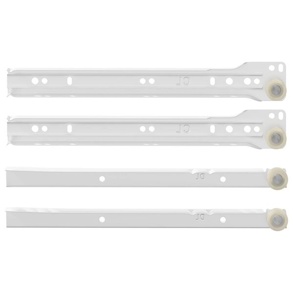 vidaXL Corredi&ccedil;a de Gaveta 2 pcs Branco 250 mm A&ccedil;o