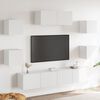 vidaXL Conjunto m&oacute;veis de TV 7 pcs madeira processada branco
