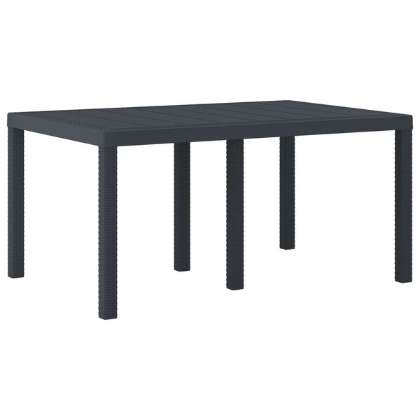 vidaXL Mesa de Jantar para Jardim Antracite 150 x 100 x 73 cm vime PE
