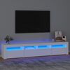 vidaXL M&oacute;vel de TV com luzes LED 210x35x40 cm branco