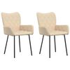 vidaXL Cadeiras de jantar 2 pcs tecido cor creme