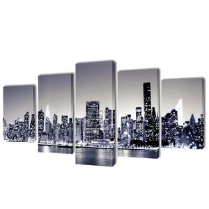 vidaXL Pol&iacute;ptico monocromo horizonto Nova Iorque 100 x 50 cm