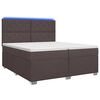 vidaXL Cama box spring com colch&atilde;o Marrom Escuro 200 x 200 cm Tecido