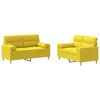 vidaXL 2 pcs conjunto de sof&aacute;s com almofadas tecido amarelo-claro