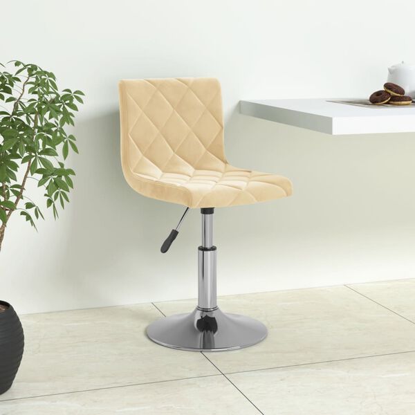 vidaXL Banco de bar veludo cor creme