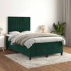 vidaXL Cama boxspring com colch&atilde;o 120x190 cm veludo verde-escuro