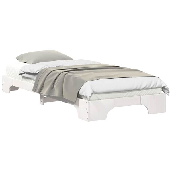 vidaXL Estrutura de cama de chão Branco 90 x 210 cm madeira