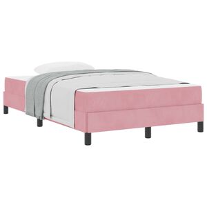 vidaXL Cama Box com colch&atilde;o Rosa 120 x 200 cm tecido