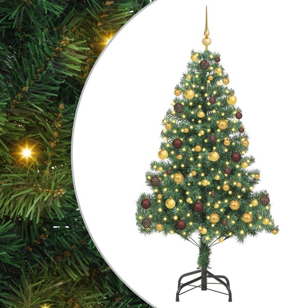 vidaXL &Aacute;rvore de Natal com 300 LEDs com suporte Verde 180 cm PVC