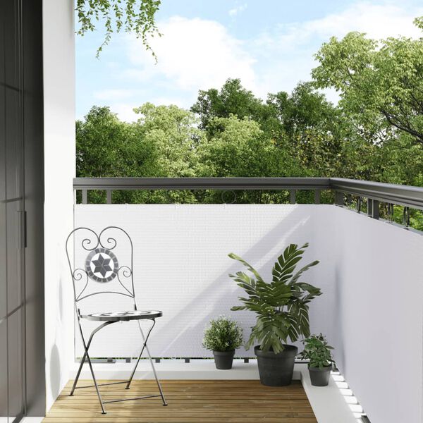 vidaXL Tela de varanda 300x80 cm vime PE branco