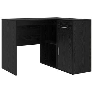 vidaXL Secret&aacute;ria de canto com gaveta Carvalho Preto 102 x 88 x 75 cm