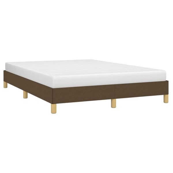 vidaXL Estrutura de cama sem colch&atilde;o 140x200 cm tecido castanho-escuro