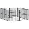vidaXL Parque para c&atilde;es com 8 pain&eacute;is a&ccedil;o galvanizado preto