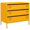 vidaXL Aparador 68x39x58,5 cm a&ccedil;o laminado a frio amarelo mostarda