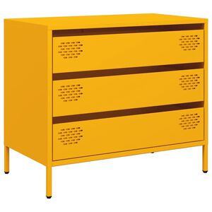 vidaXL Aparador 68x39x58,5 cm a&ccedil;o laminado a frio amarelo mostarda
