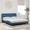 vidaXL Cama com colch&atilde;o 160x200 cm veludo azul