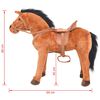 vidaXL Cavalo de peluche de montar castanho